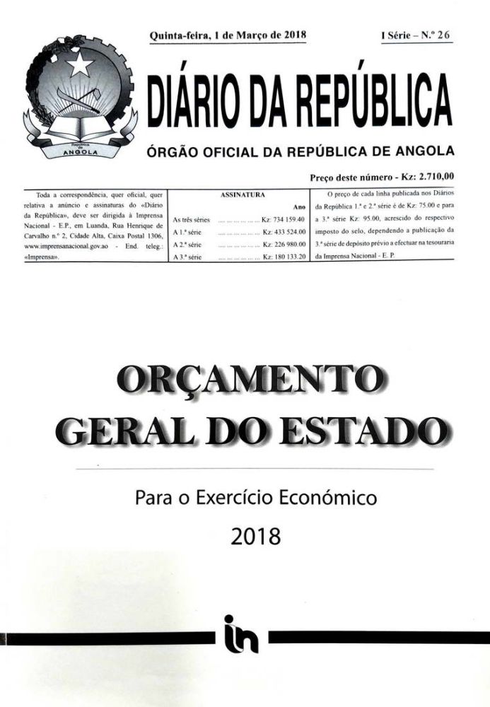 Orçamento Geral do Estado 2018