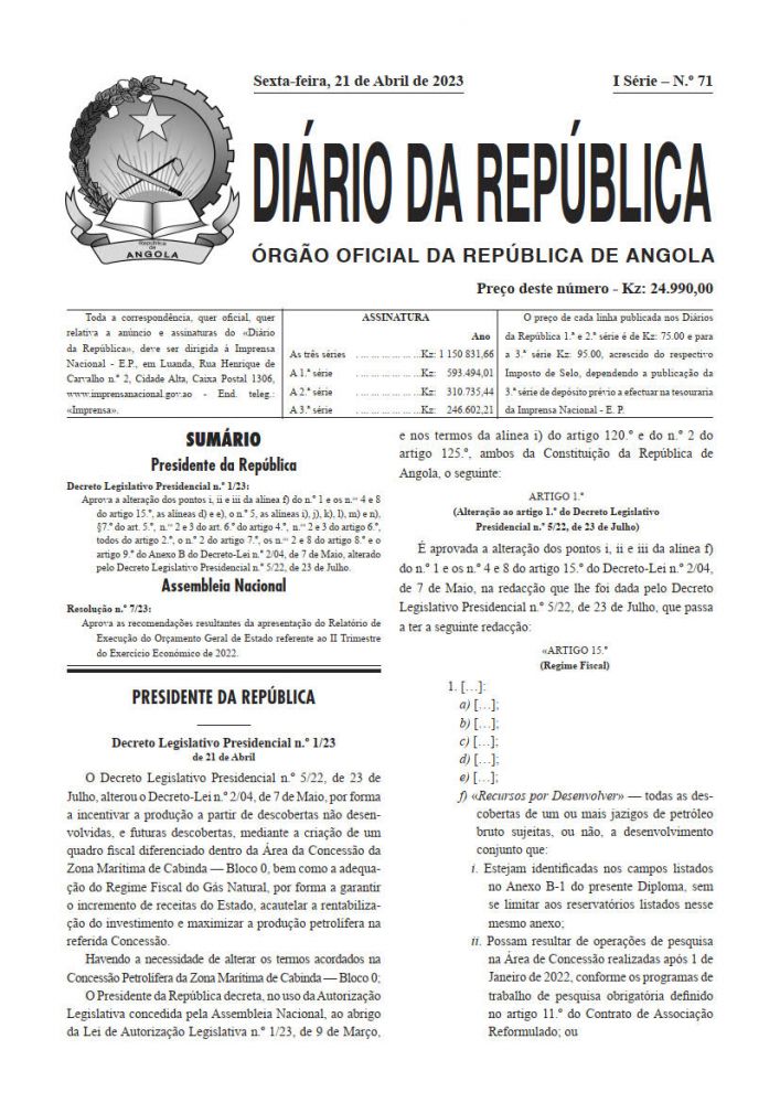 Diário da República  I.ª Série   n.º  71  de  21  de  Abril  de  2023