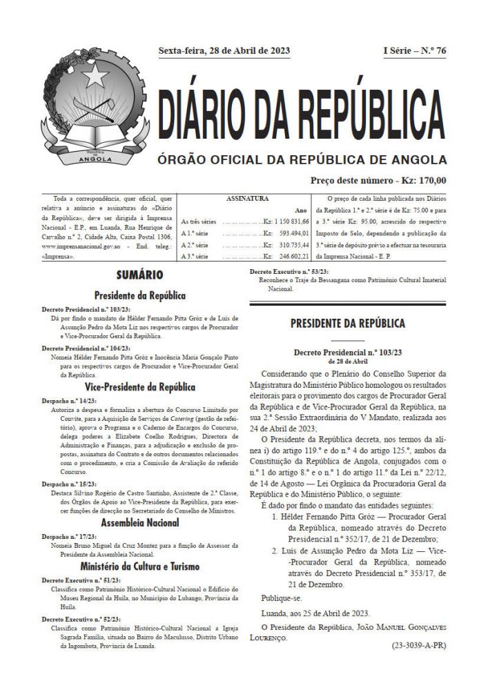 Diário da República  I.ª Série   n.º  76  de  28  de  Abril  de  2023