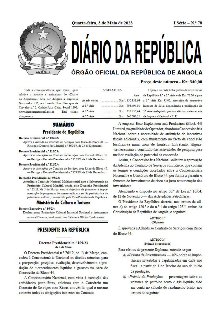 Diário da República  I.ª Série   n.º  78  de  3  de  Maio  de  2023